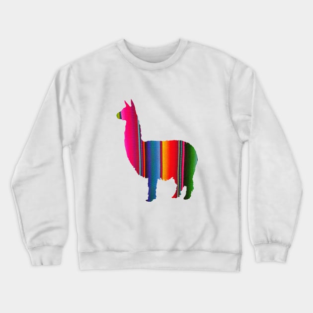 Llama Native Textile Pattern Crewneck Sweatshirt by UNDERGROUNDROOTS